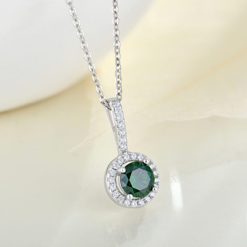 emerald pendant silver